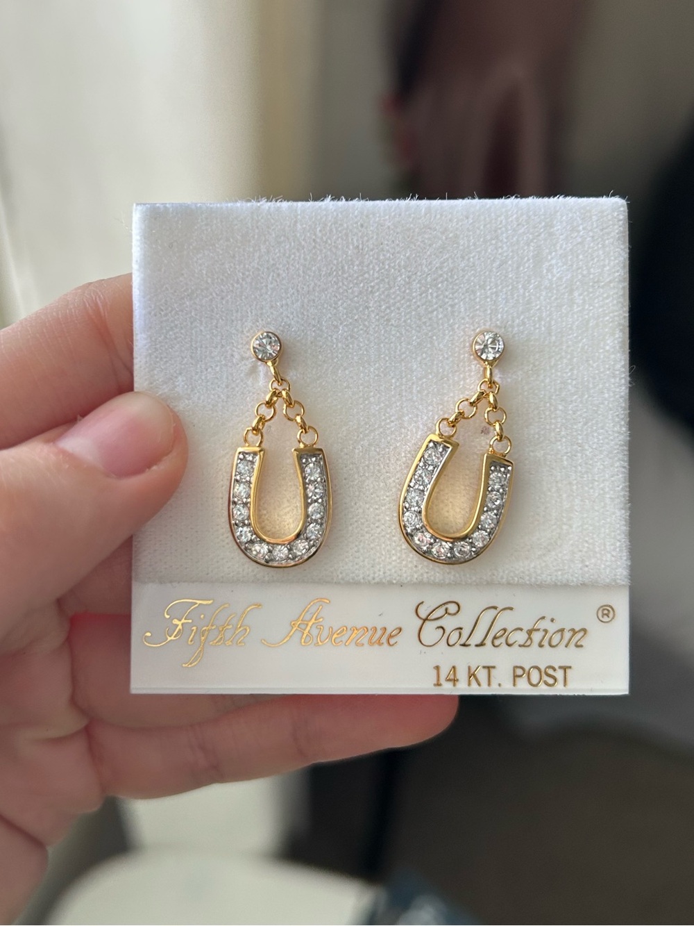 Fifth Avenue Horseshoe Earrings Swarovski Crystal Y2K